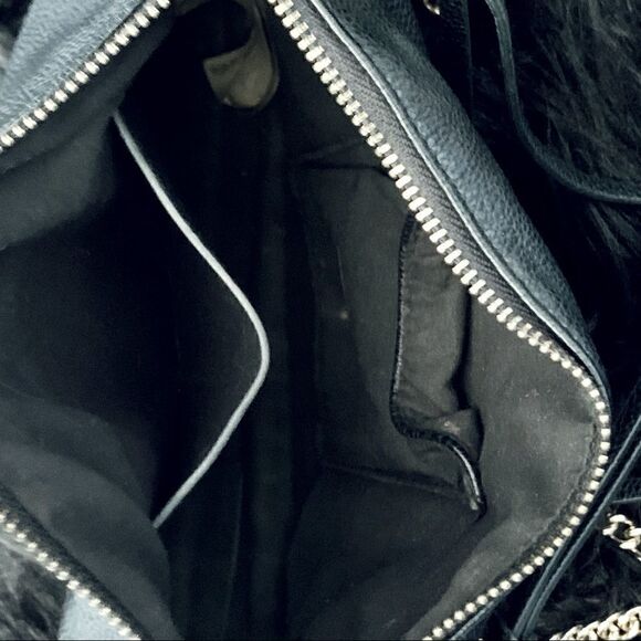 Black & Gold Faux Leather Crossbody Bag Size OS - Picture 12 of 14